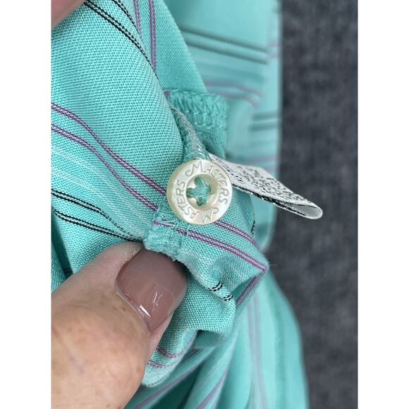 Masters Tech Augusta National Polo Shirt Mens M Stripe Golf Performance Popover - Picture 8 of 11